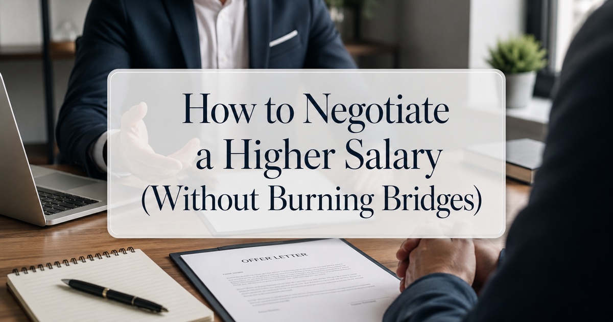 Featured image for How to Negotiate a Higher Salary (Without Burning Bridges)